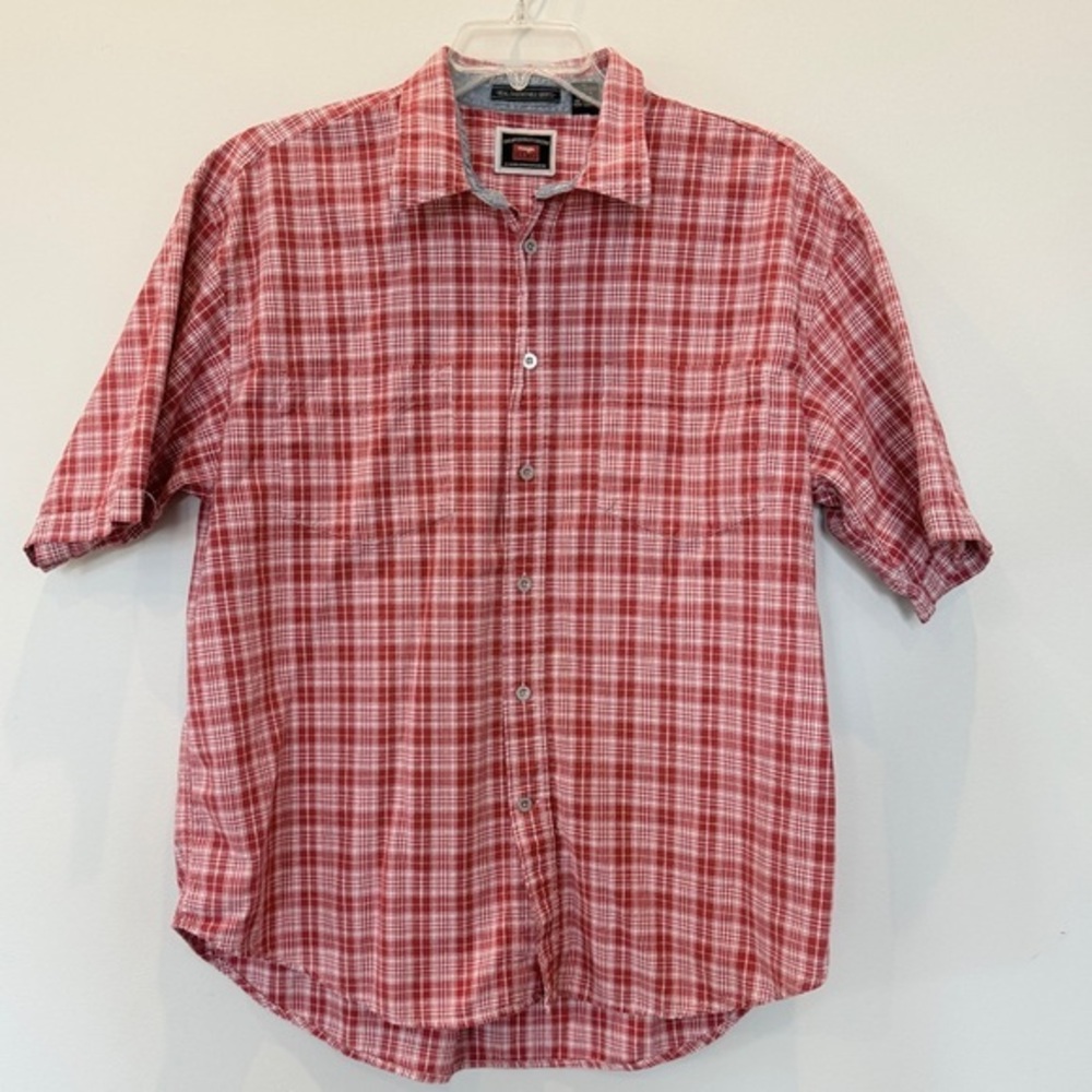 Wrangler Hero Men's Button Up Short Sleeve Western Shirt. Red. Sz XL. AQ